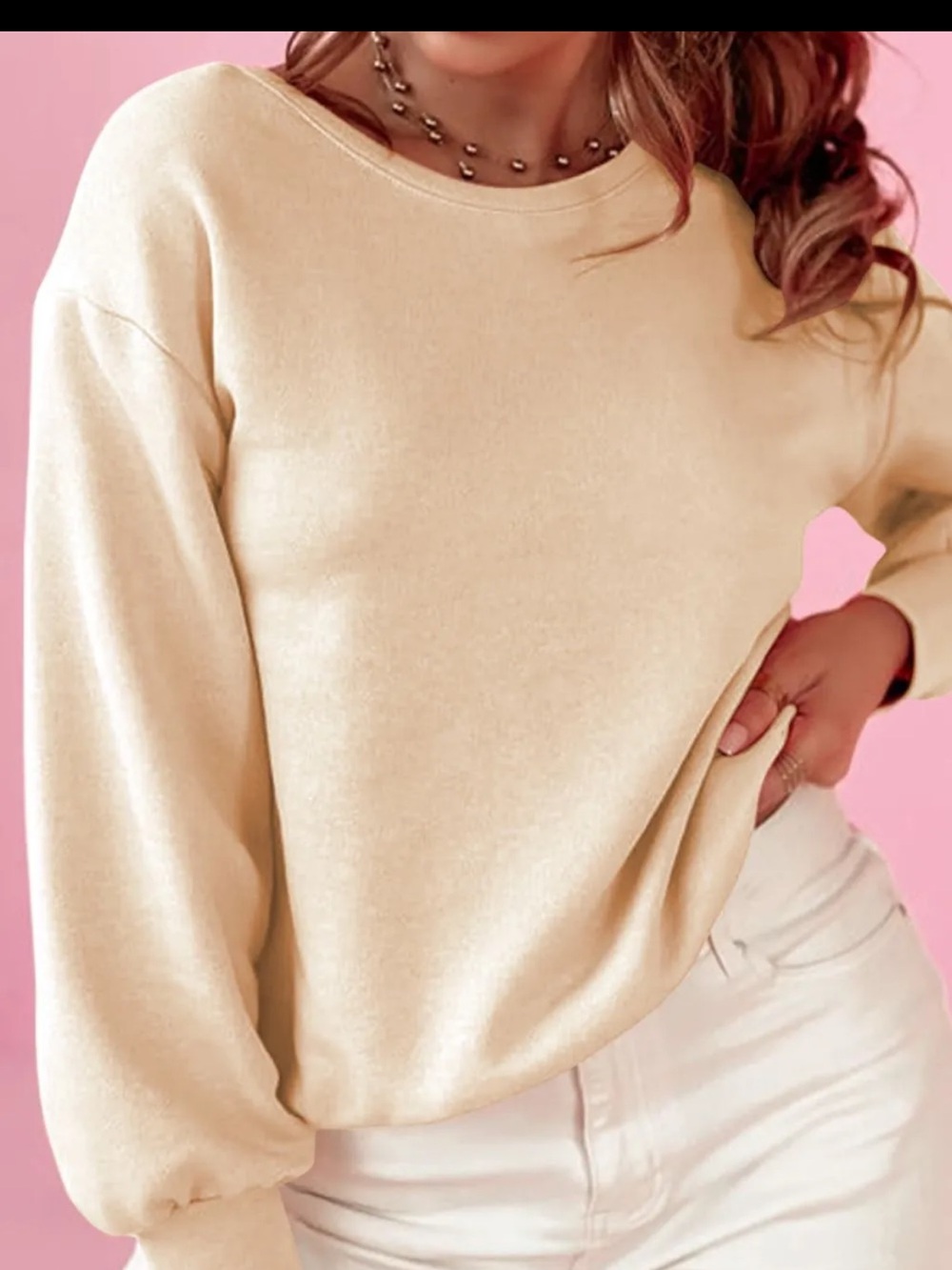 Everyday Cream Crewneck Sweater - Women's Lightweight Pullover